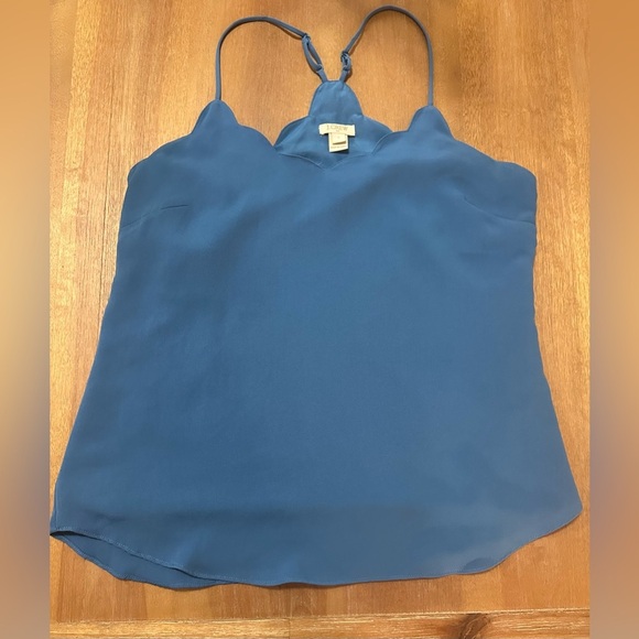 J Crew Women’s Blue Scalloped Tank 2 - Picture 1 of 6